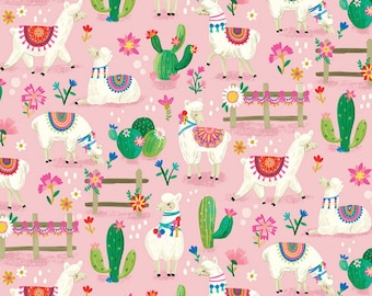 Happy Alpaca Fabric | Cute Alpaca Fabric | Llama Fabric | Timeless Treasures | Cotton Fabric