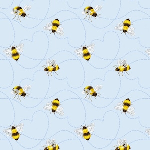 Buzy Bee Fabric | Bumble Bee Fabric | Bee Fabric | Bees| Cotton Fabric