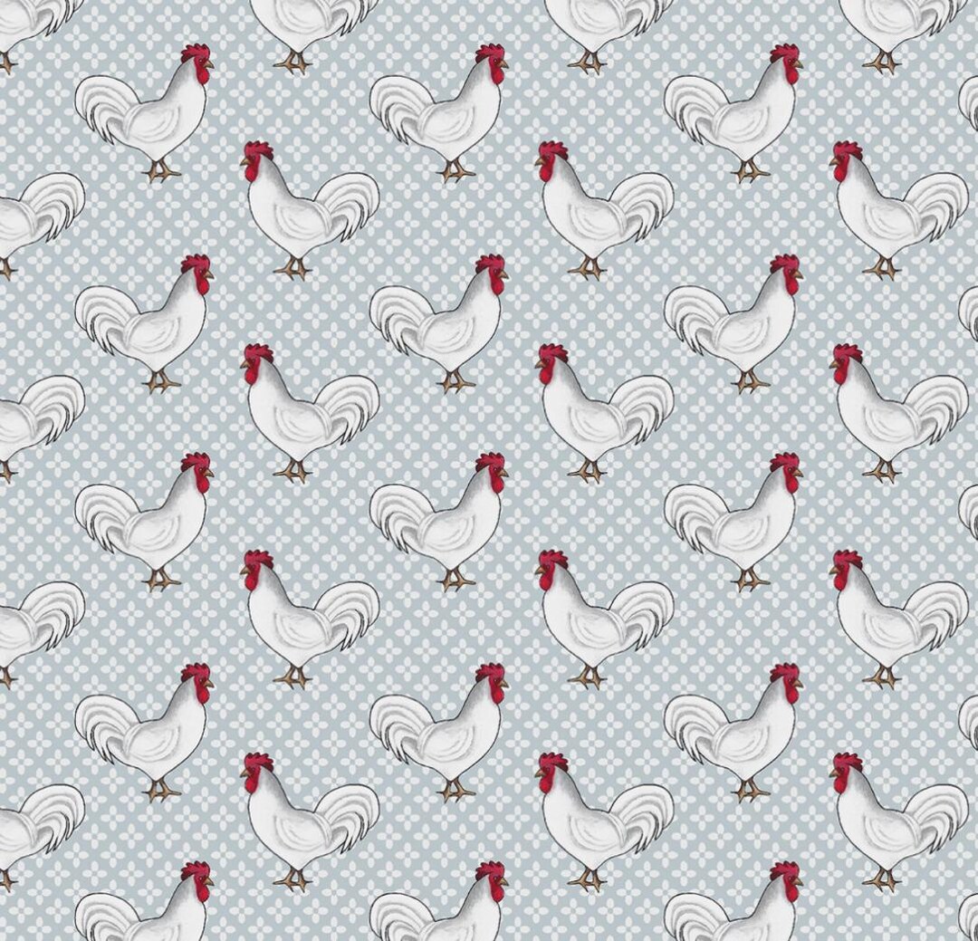 Spring Hill Farm Fabric | Chicken Fabric | Rooster Fabric | Kanvas ...