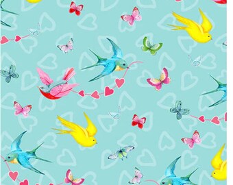 Heart & Soul Birds Fabric | Song Bird Fabric | Birds Fabric | Bird Fabric | Henry Glass Fabric | 100% Cotton Fabric