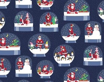 Namasanta Fabric | Christmas Globe Fabric | Christmas Fabric | Santa Fabric | Dear Stella Fabric | Cotton Fabric