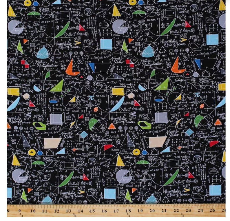 Math Fabric Science Fabric Mathematics Fabric Back to School Fabric Timeless Treasures Fabric 100% Cotton Fabric image 2