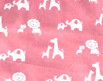 Animals Two by Two Fabric | Baby Animal Fabric | Elephant Fabric | Lion Fabric | Giraffe Fabric | 100% Cotton Fabric