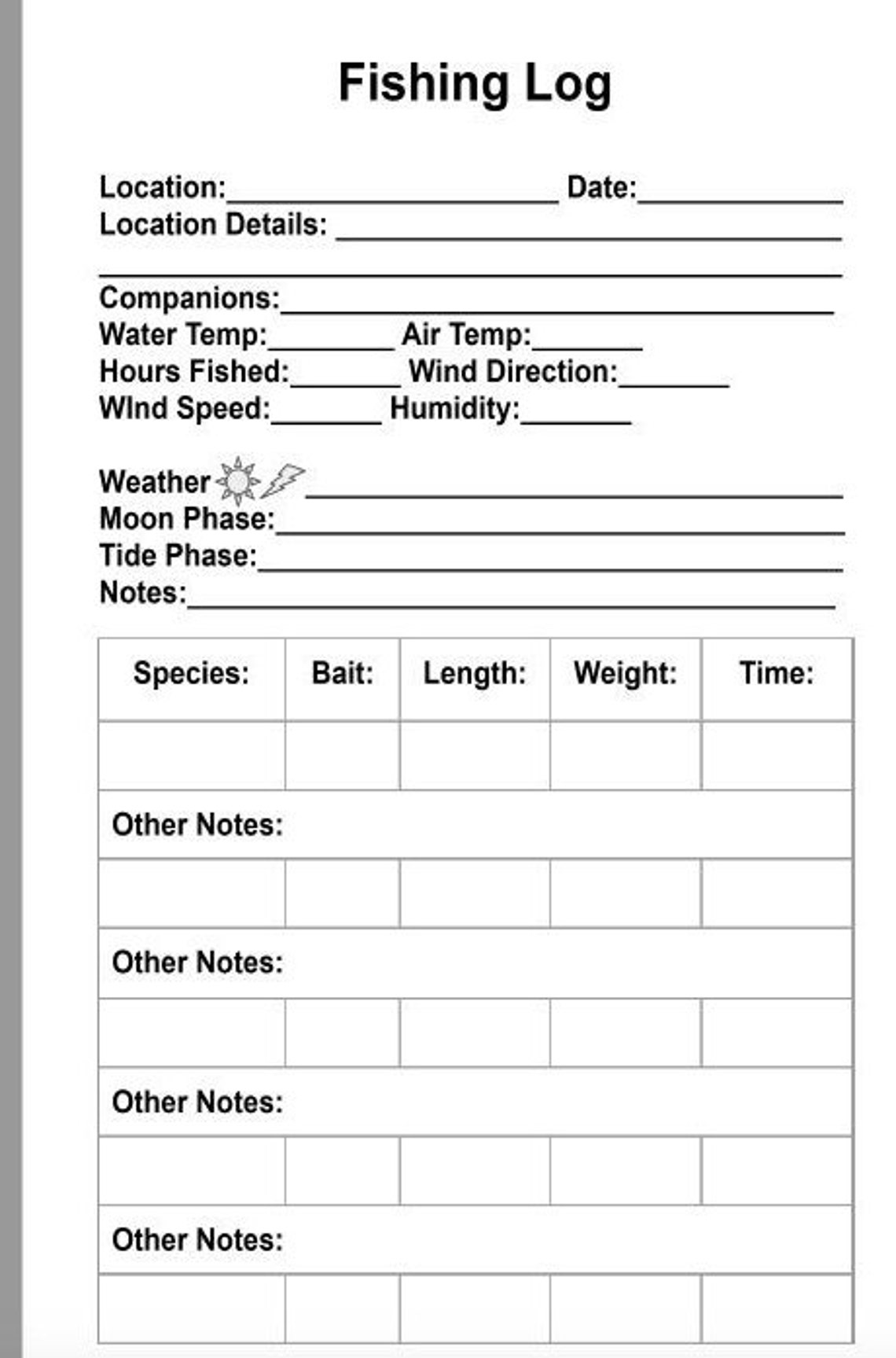 Fisherman's Journal Saltwater Edition Fishing Logbook Etsy