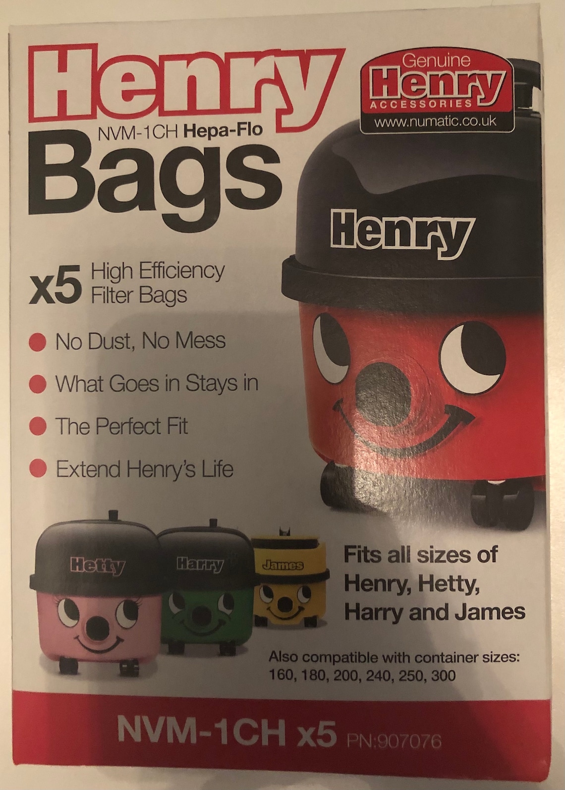 Henry Numatic Genuine Dust Vacuum Bags Pk 5 Etsy UK