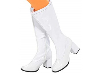 white gogo boots uk