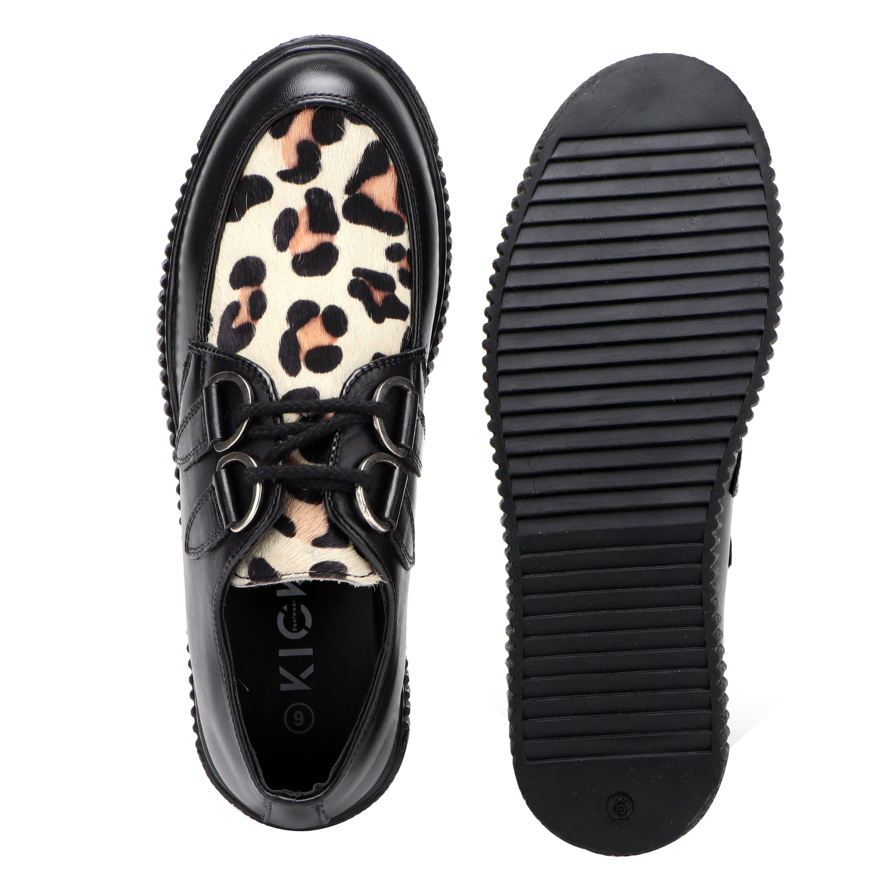 leopard crawl knee high platform creeper boots