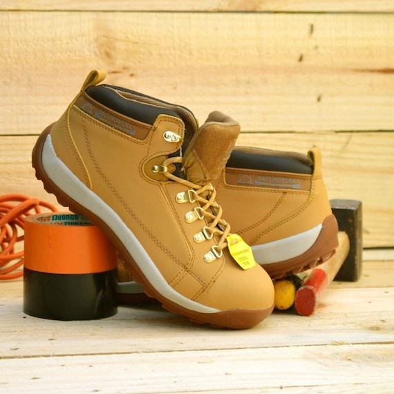 MENS NEW GROUNDWORK LIGHTWEIGHT STEEL TOE CAP SAFETY WORK HIKER TRAINER BOOTS