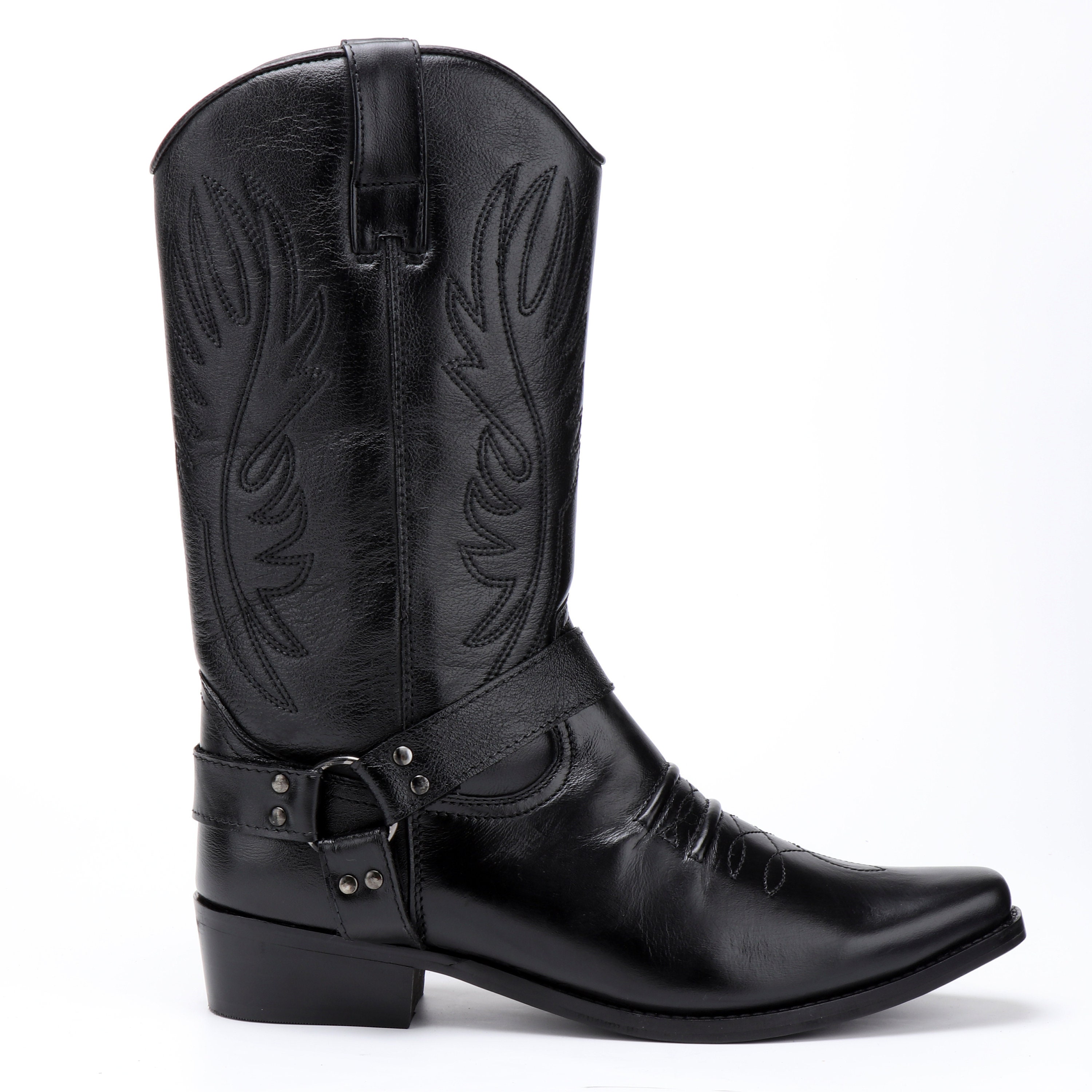Black Cowboy Boots for Men Classic 