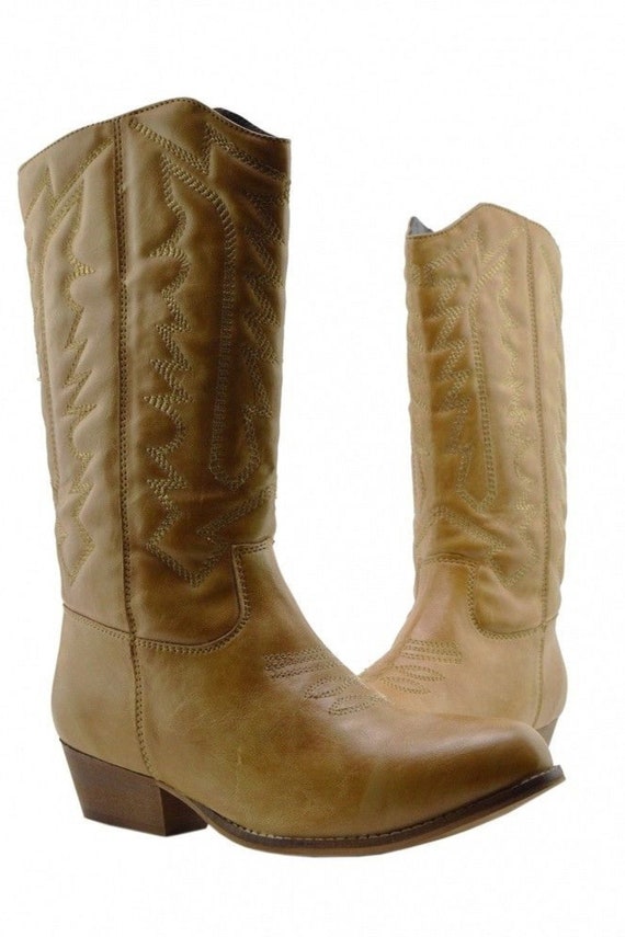 ladies tan western boots