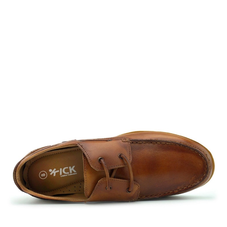 Mens Deck Shoes Casual Loafers Sneakers Leather Lace up Dark Etsy UK