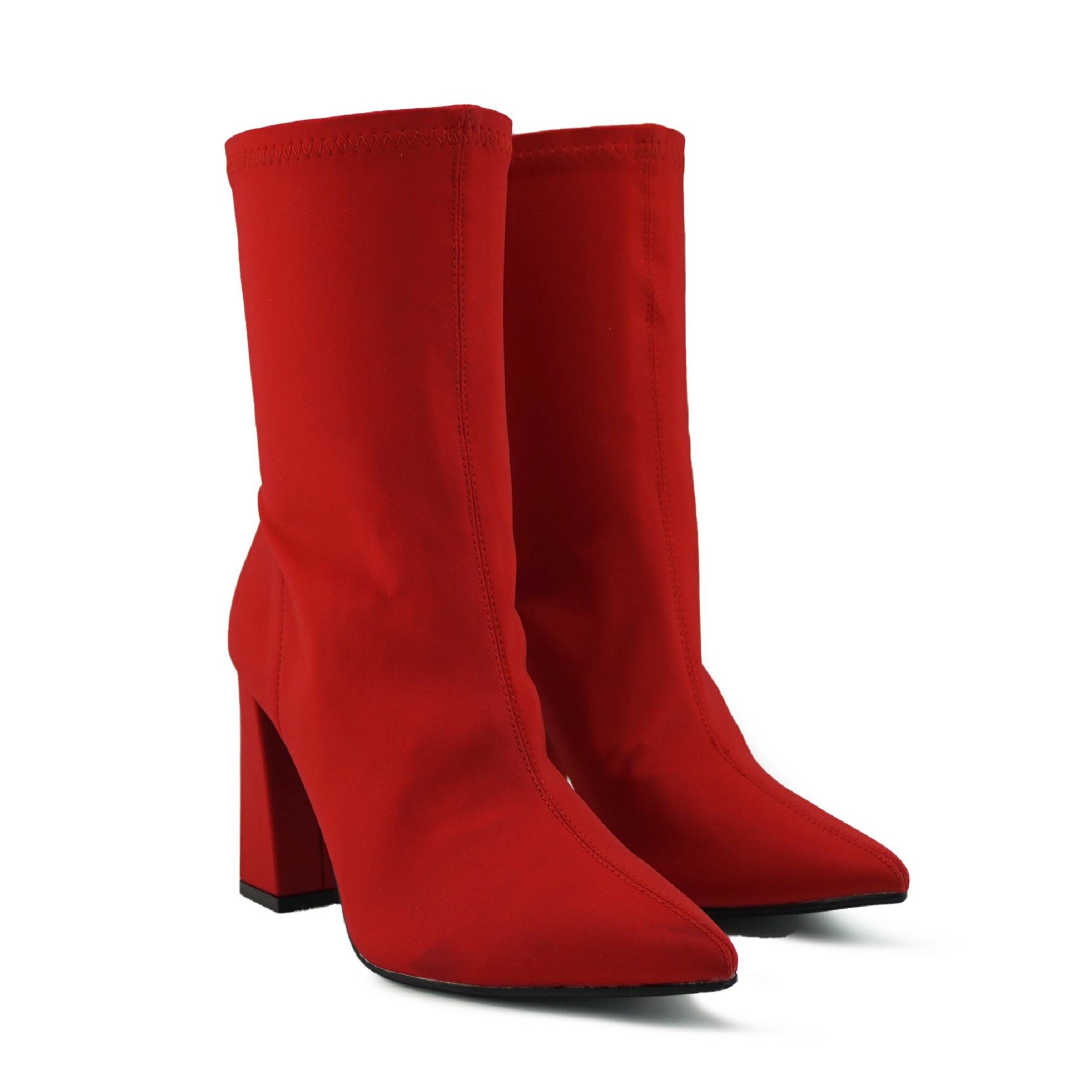 red leather sock boots