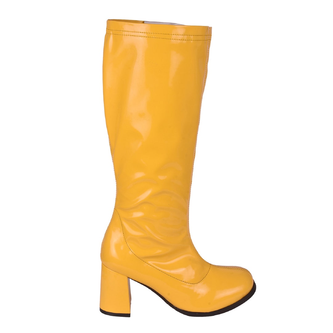 Women's Yellow Go Go Dancing Boots Retro - Etsy UK