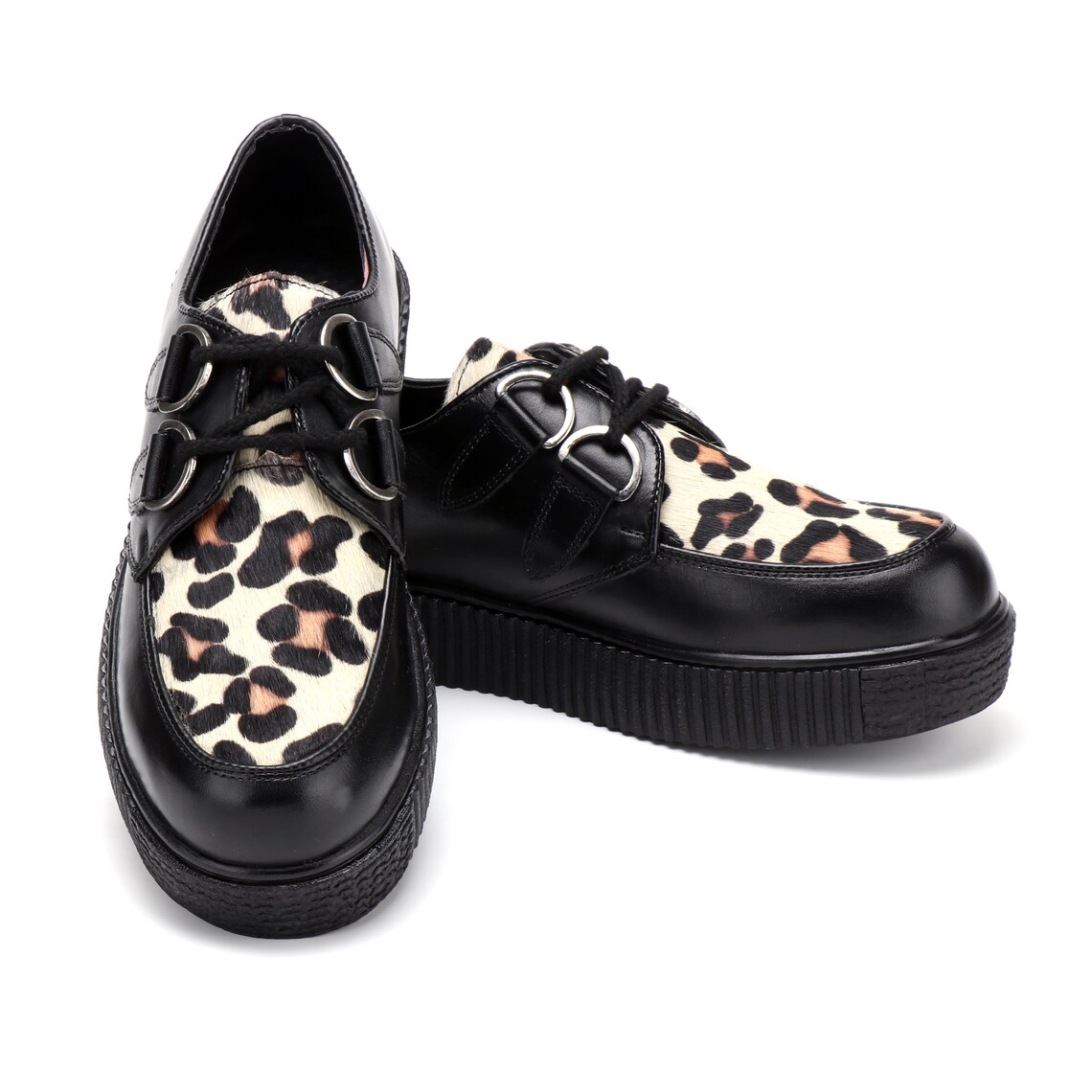 leather platform creepers