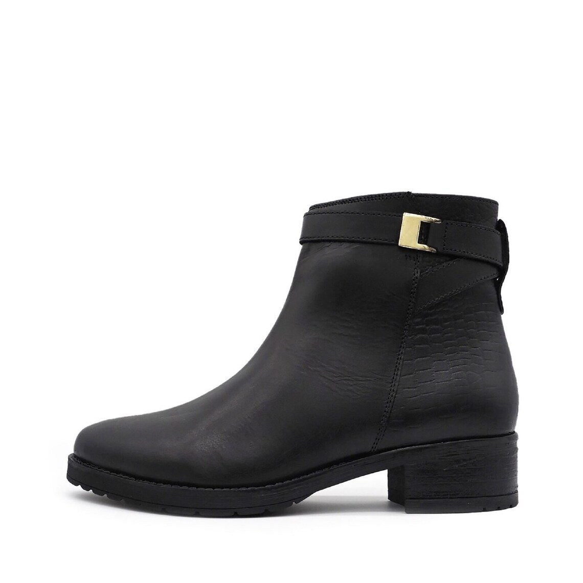 croc flat ankle boots