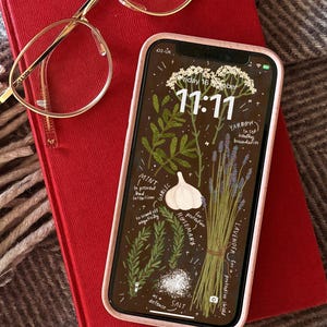 Protection Spell iPhone Wallpaper | Lock & Home Screen Autumn Woodland Nature Phone Wallpaper | Magic Charm | Digital | Witchy Illustration