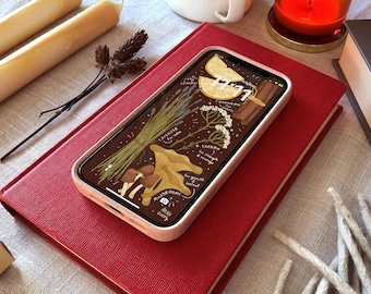 Courage Spell iPhone Wallpaper | Lock & Home Screen Autumn Woodland Nature Wallpaper | Magic | Witchy Illustration (Digital Download)