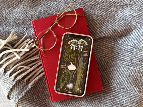Protection Spell iPhone Wallpaper | Lock & Home Screen Autumn Woodland Nature Wallpaper | Magic | Witchy Illustration