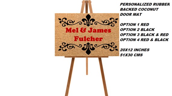 Personalized Rubber Coconut Door Mat Etsy
