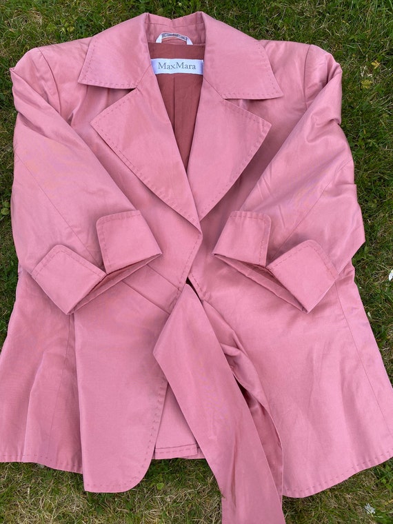 90s Vintage jacket Max Mara/Pink jacket silk/Max … - image 6