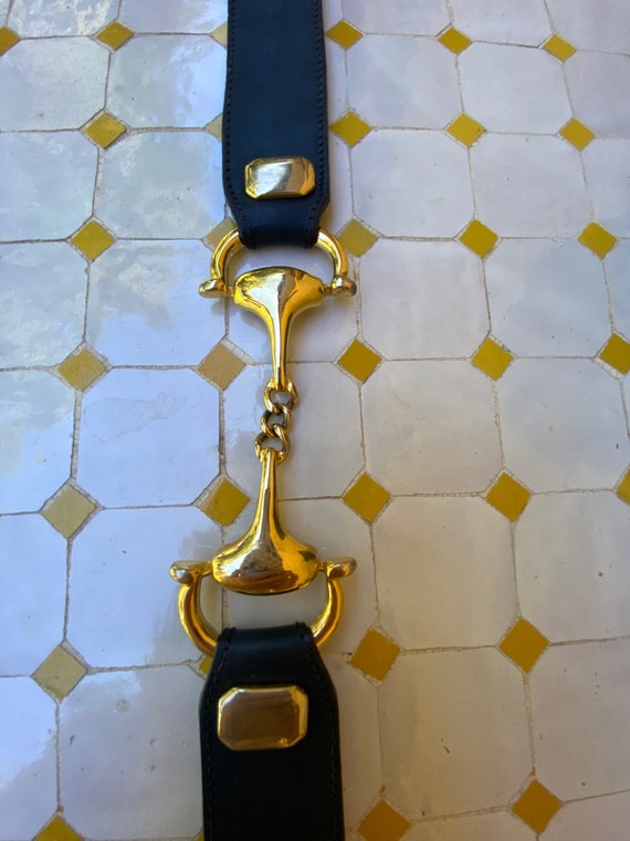Belt vintage Kao Roberto/Blue leather belt Kao Rob