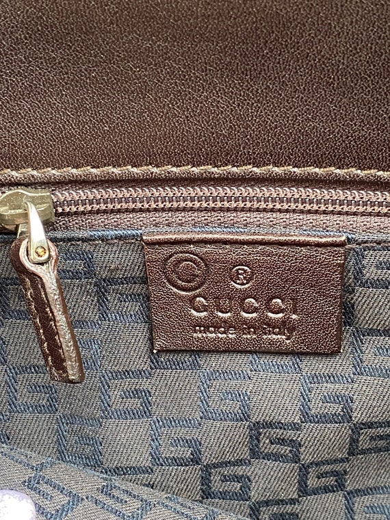 90s Authentic vintage Bag Gucci rare/Brown nylon … - image 7