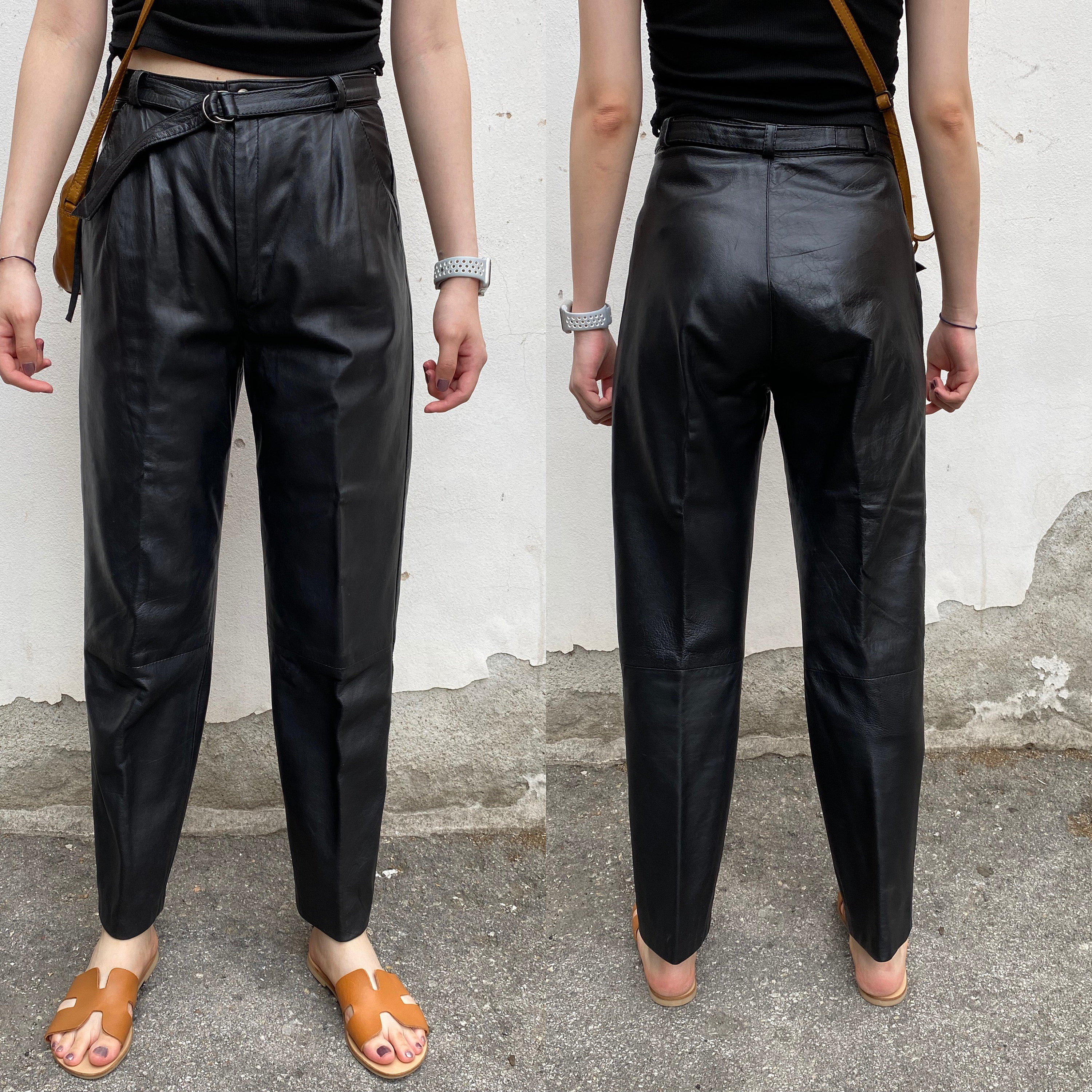 90s Vintage Leather Pants Design/black Leather Jeans/leather - Etsy