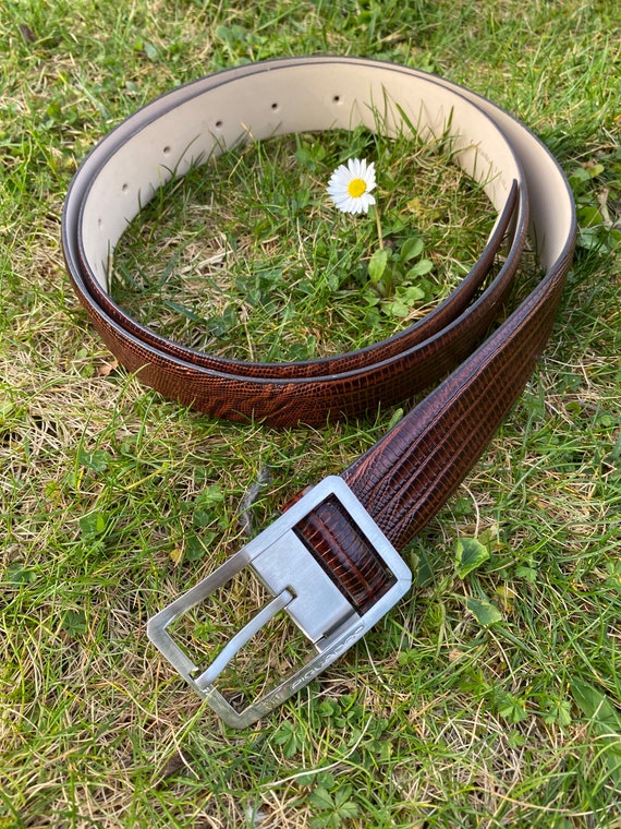 Authentic belt Piquadro/Brown belt leather/Cintur… - image 3