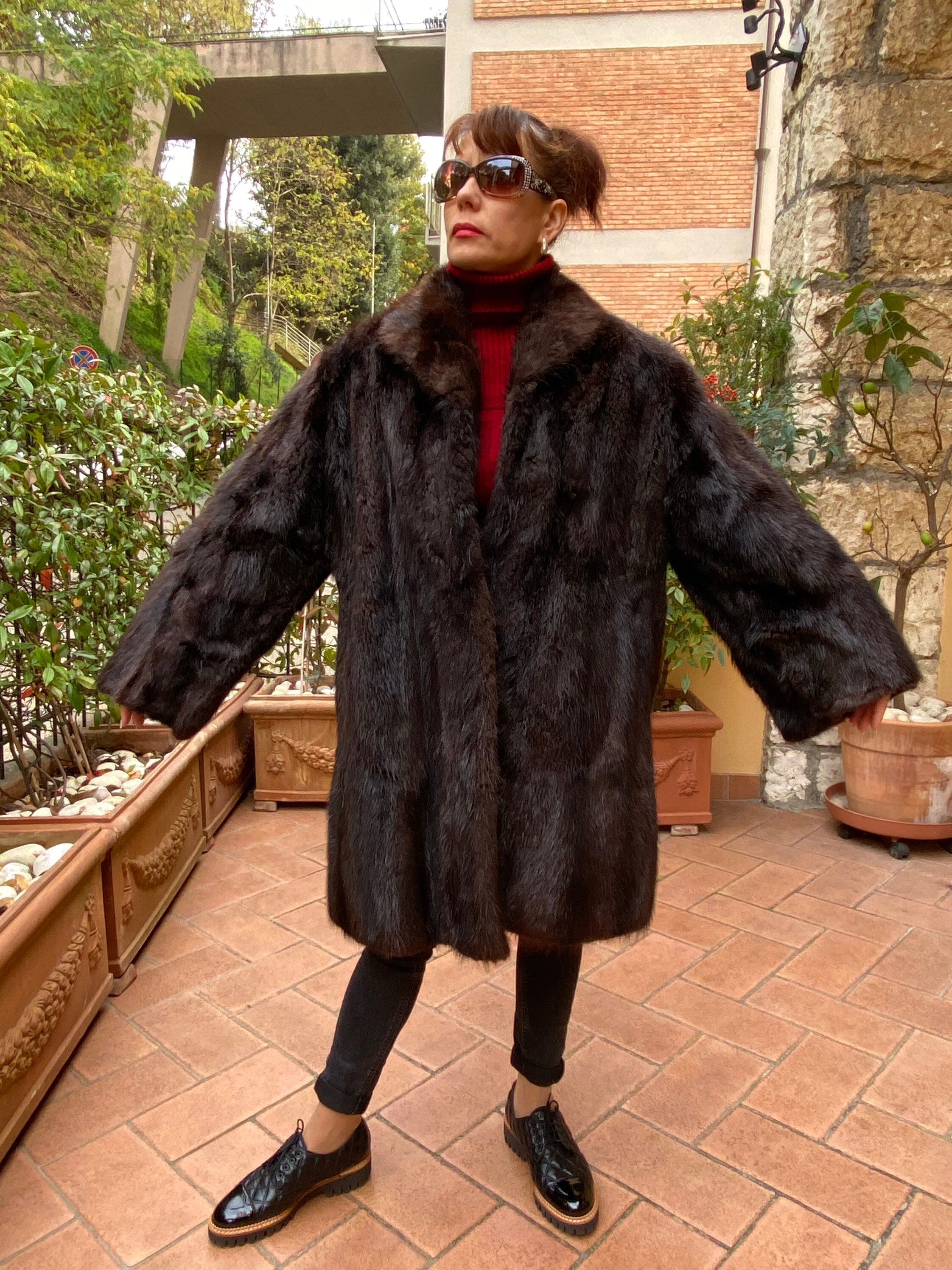 80s Vintage Fur/vintage Brown Fur Jacket/design Fur Italy/fashion