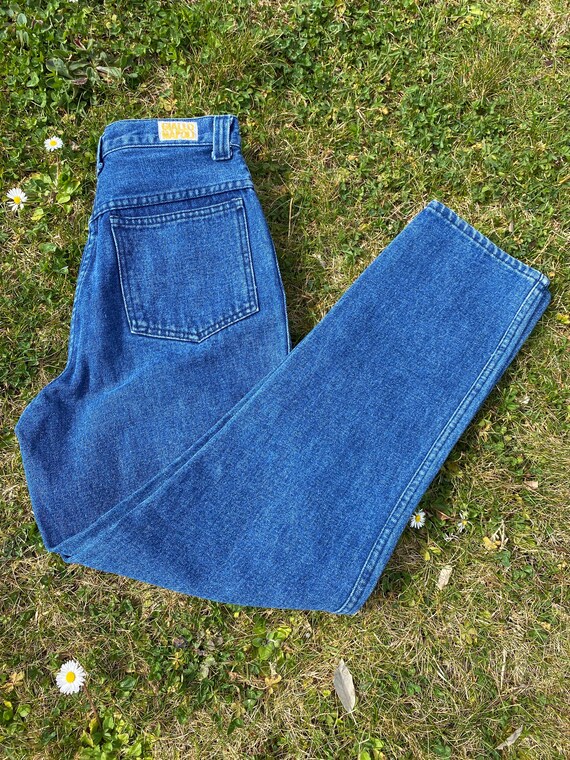 90s Vintage jeans Yellow Naples/Blue jeans cotton… - image 4