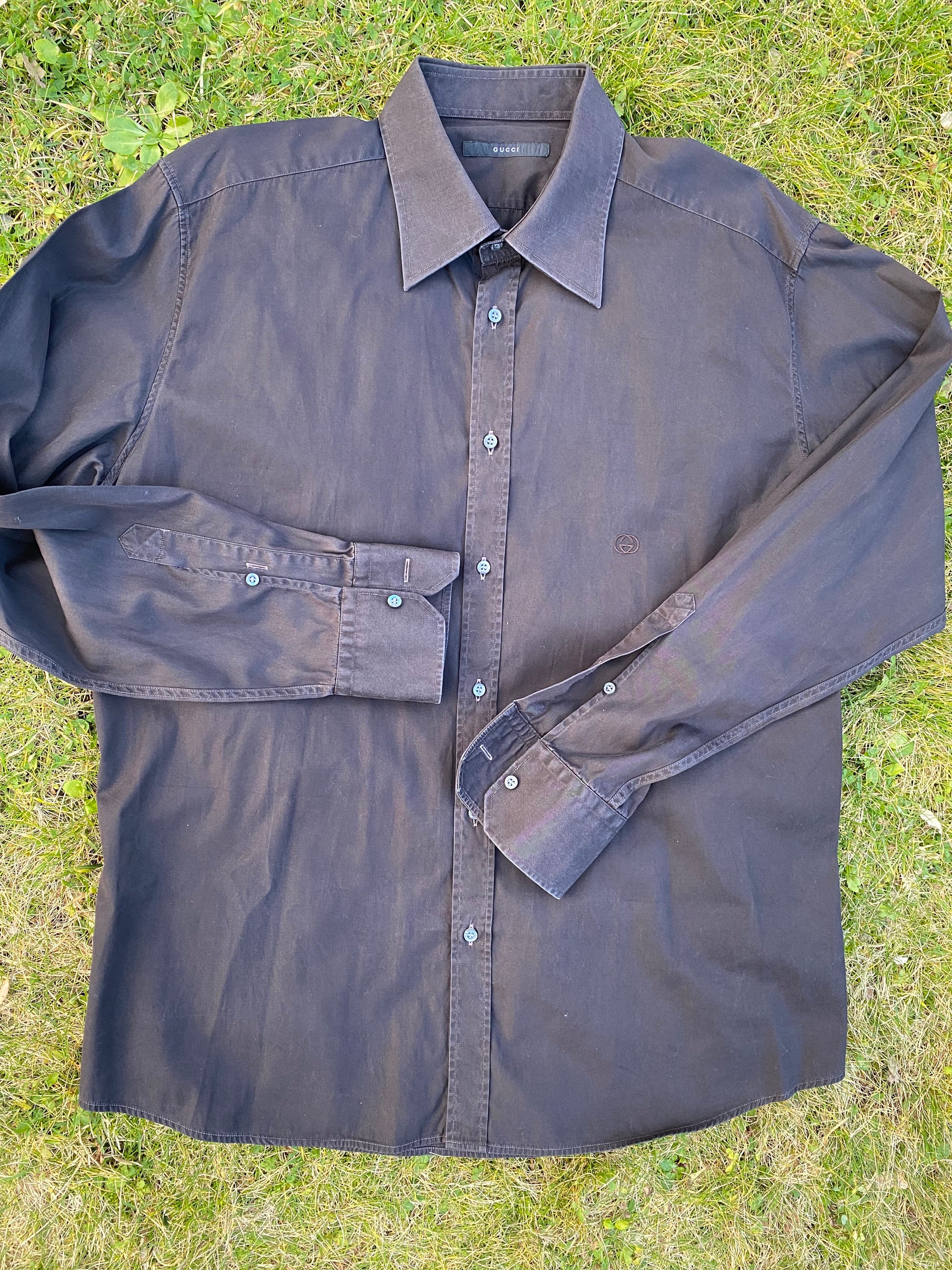 Gucci Button Down Shirt in Black for Men