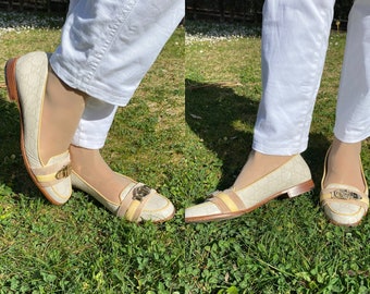 90s Authentic shoes Gucci/Ivory shoes leather/Ballerinas Gucci/Fashion ballerina shoes Gucci/Decolleté Gucci