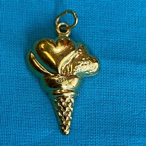 pendentif cornet de crème glacée vintage/Pendentif cornet de crème glacée or argent 925/accessoires de cornet de crème glacée/pendentif cornet de crème glacée image 1