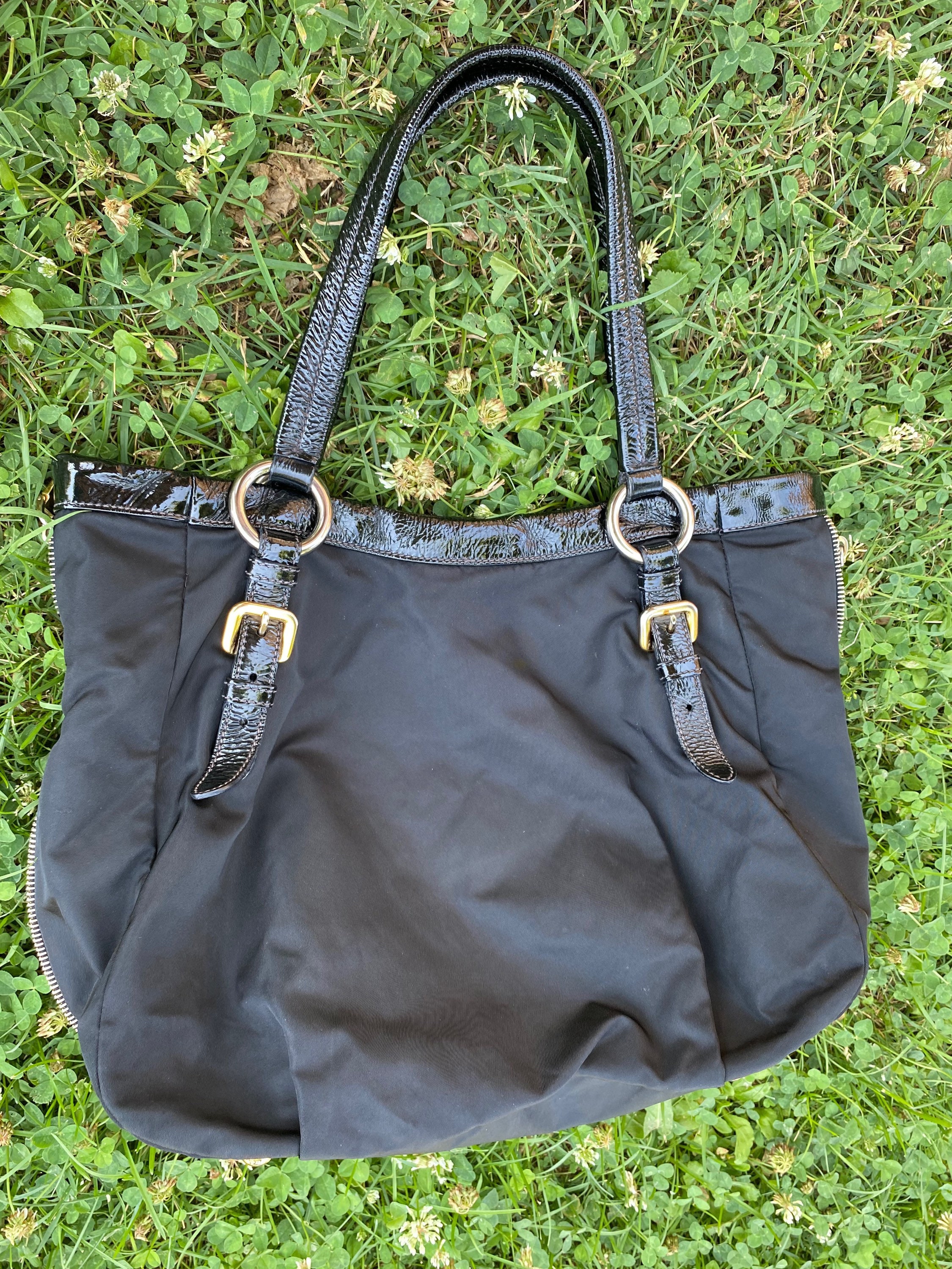 Vintage Black Prada Impermeabile 1990s Nylon Tote Bag