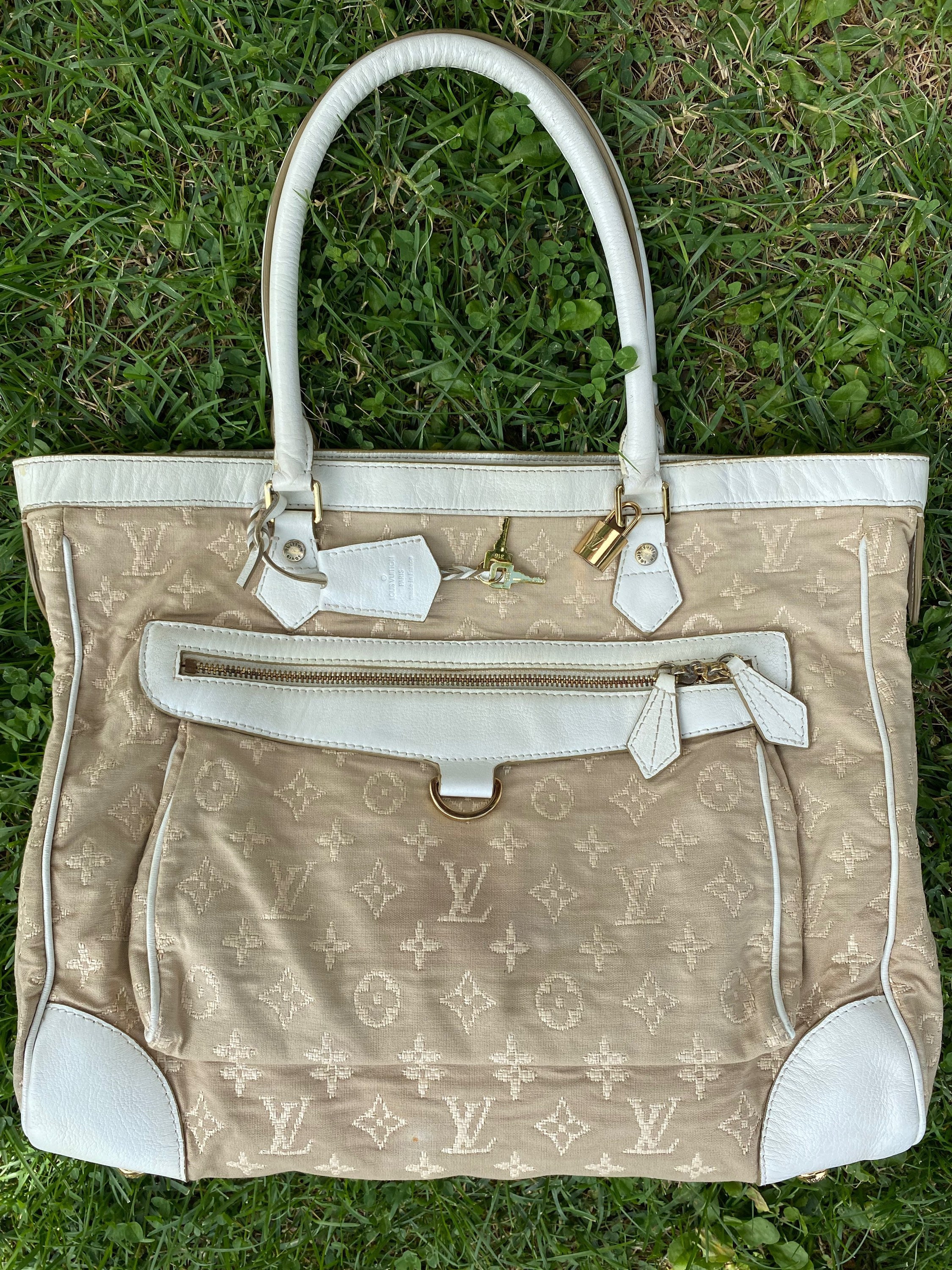90s Vintage Authentic Bag Louis Vuitton Besace Limited Editions beige White Bag Canvas tote Bag Monogram lv Bag lv Shoulderbag Etsy Canada