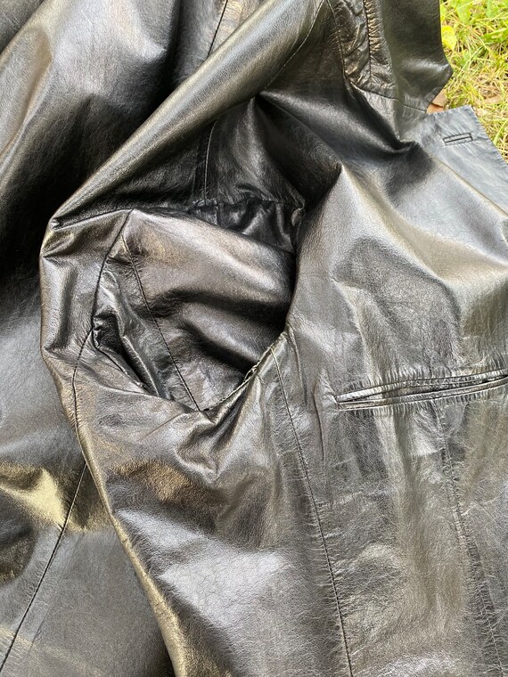 90s Vintage Luxury jacket Gucci/Black jacket leat… - image 8