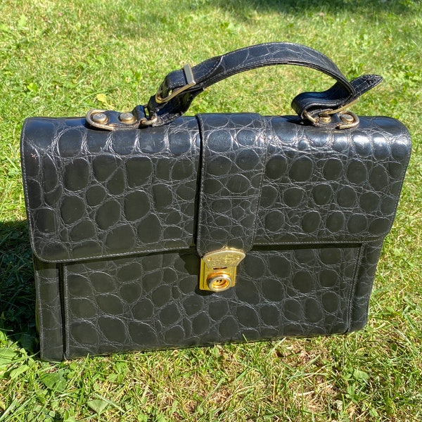 70s Bolso Vintage Jolly Pelletteria/Bolso negro piel/Bolso Design Luxury/Borsa Jolly Pelletteria vintage