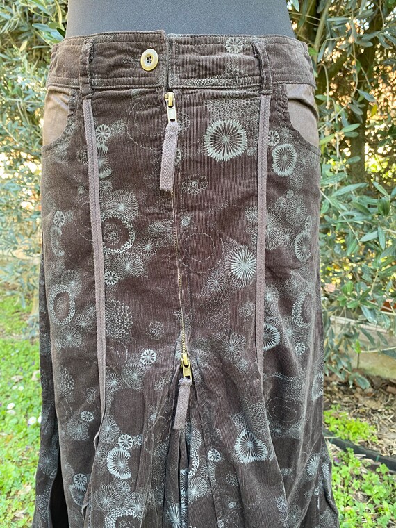 Jupe vintage Camaieu Jupe florale marron Jupe coton vintage Camaieu Jupe design Camaieu Jupe mode Etsy France