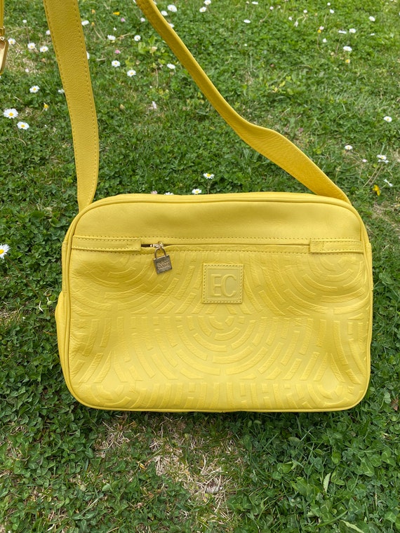 90s Crossbag Enrico Coveri/lemon Bag Leather/strap Enrico Coveri/rare  Crossbag Design Italy/bag Design Enrico Coveri 