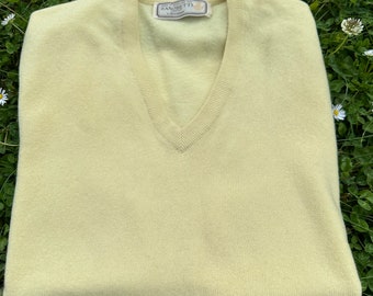 90er Jahre Vintage Pullover Weste Schottland/Gelbe Weste Pullover reine Schurwolle Design von Zanobetti Firenze/Zanobetti Wollweste/Herren Tank Top Wolle