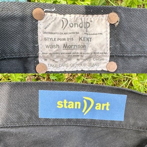 90er Jahre Vintage Dondup Jeans/Schwarze Jeans Baumwolle/Dondup Hose/Design Hose Kent/Kent Dondup Hose/Jeans Kent Dondup Bild 9