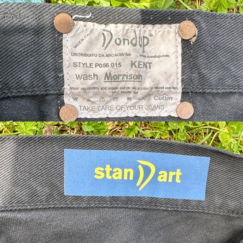 90er Jahre Vintage Dondup Jeans/Schwarze Jeans Baumwolle/Dondup Hose/Design Hose Kent/Kent Dondup Hose/Jeans Kent Dondup Bild 9