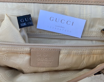 90s Authentic Vintage Bag Gucci/white Beige Bag Leather/gucci 