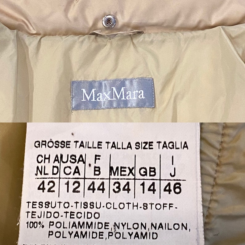 90s jacket vintage Max Mara/Beige down Max Mara/Max Mara jacket/Beige vintage Max Mara down jacket/Max Mara fashion coat image 10