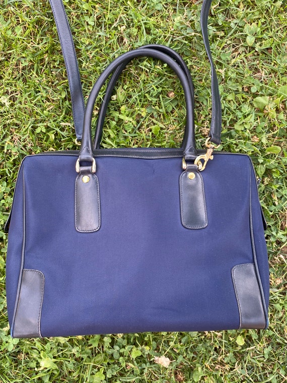 80s Authentic vintage Celine satchel bag/Blue bag… - image 4