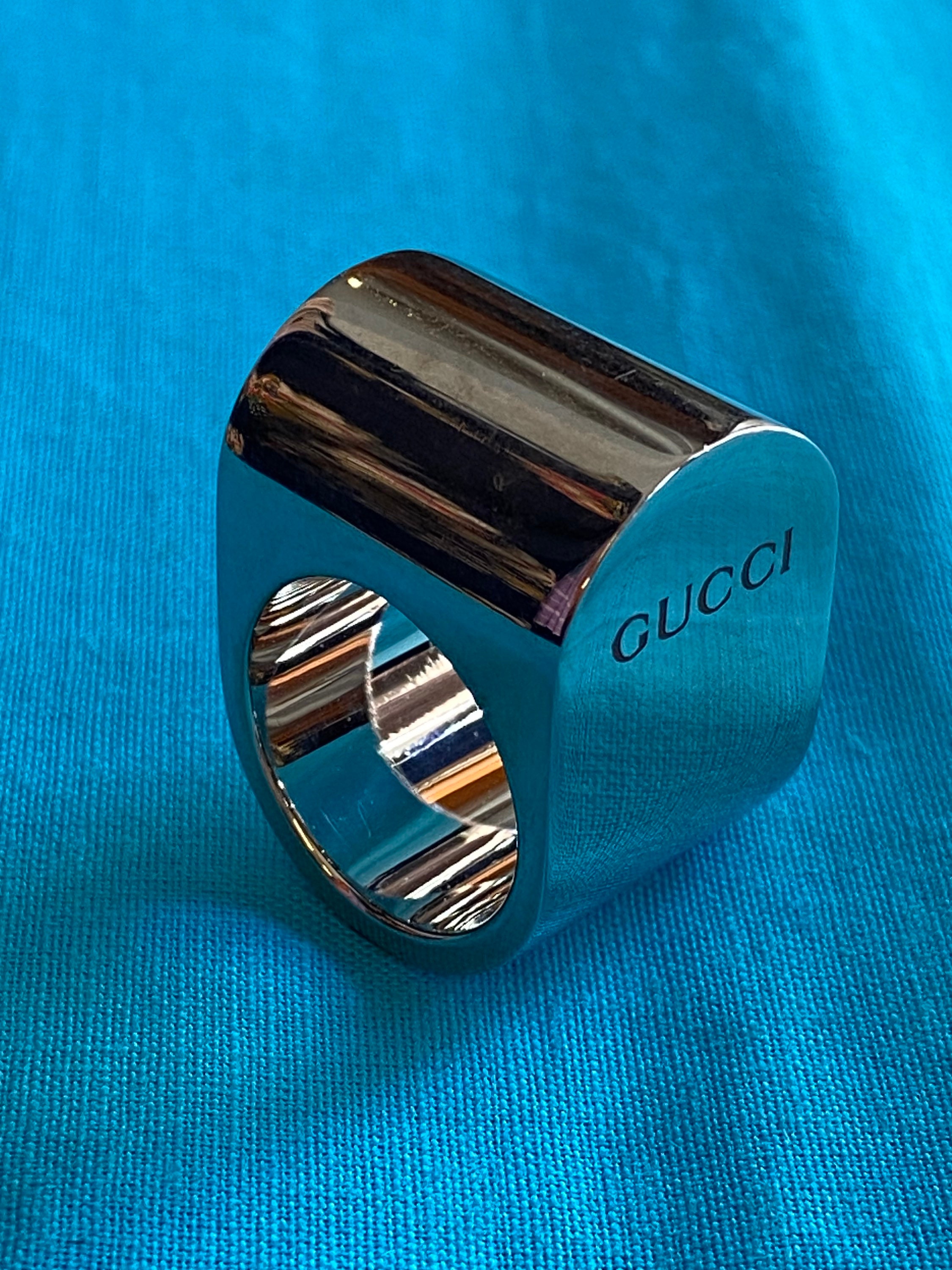 GUCCI earrings Silver Interlocking GG Logo Men Women Silver 925 W/Box  unused 
