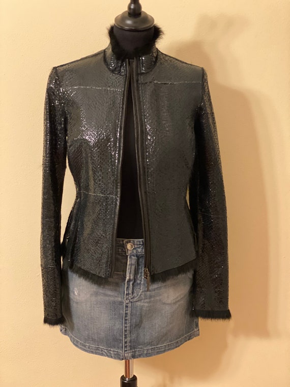 90s Jacket luxury vintage/Giacca pelliccia nera v… - image 1