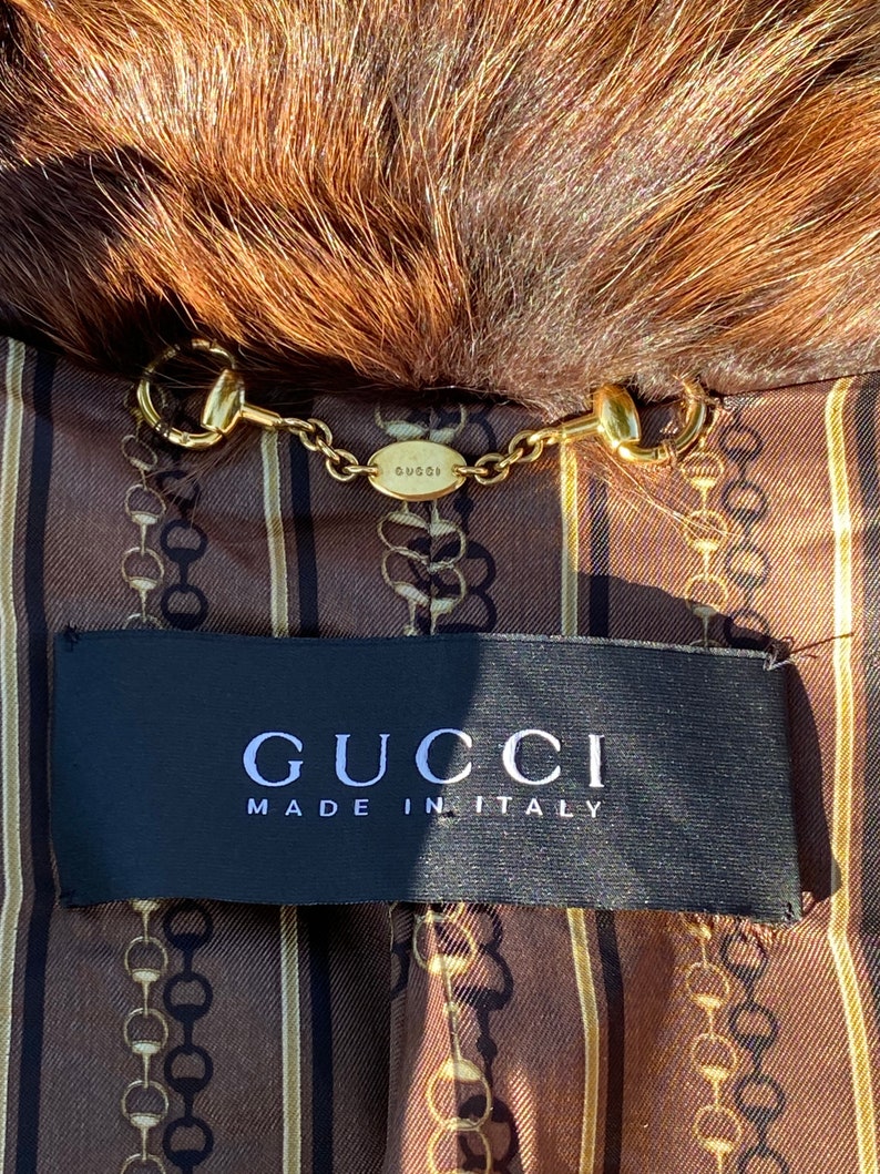 90s Vintage fur Gucci/Design fox fur Gucci/Шуба lisa/Brown fur fox/Vintage Gucci fox fur/Luxury fur Gucci fox Shadow Alopex Lag image 6