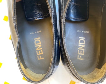 80s Fendi Shoes/leather Shoes Men Fendi/black Shoes -  Israel