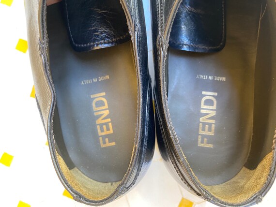 80s Fendi Shoes/Leather shoes men Fendi/Black sho… - image 6